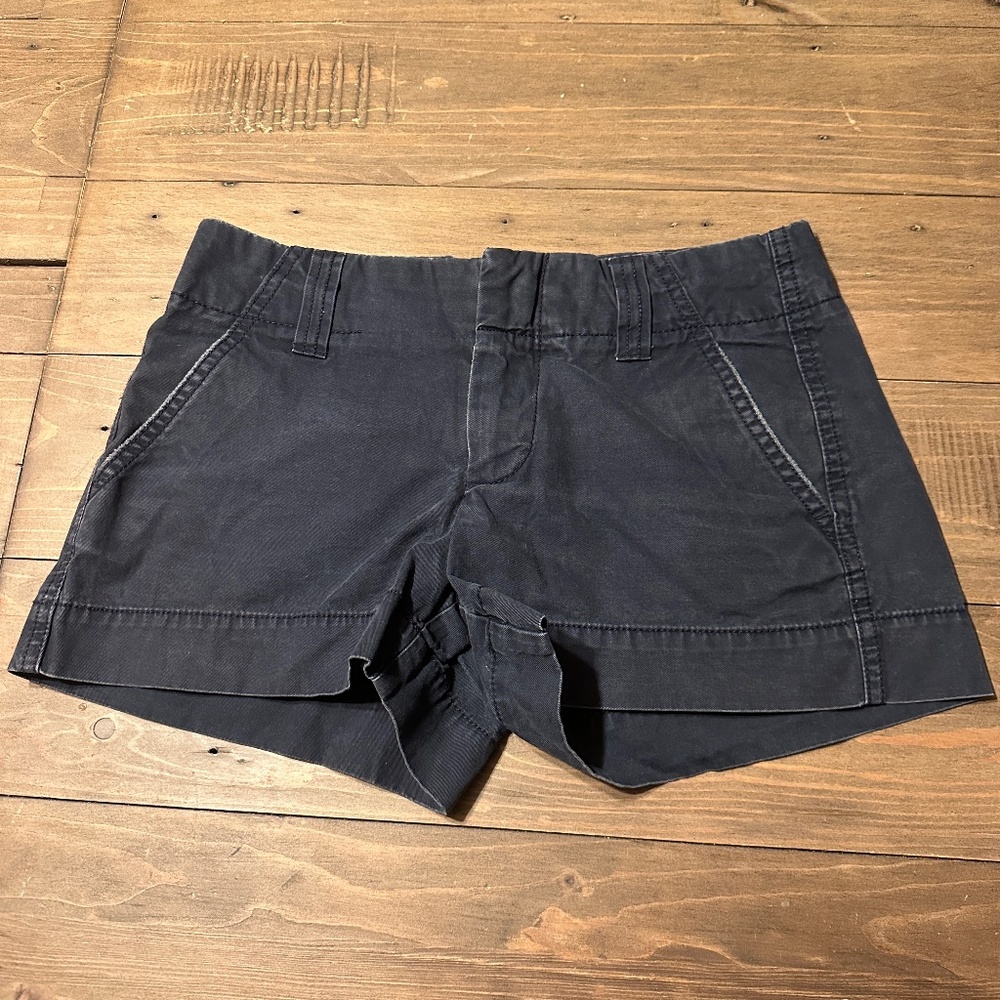 ! Gap Favorite Chino Y2K 2000s Preppy Low Rise Cotton Summer Navy Shorts Women 0